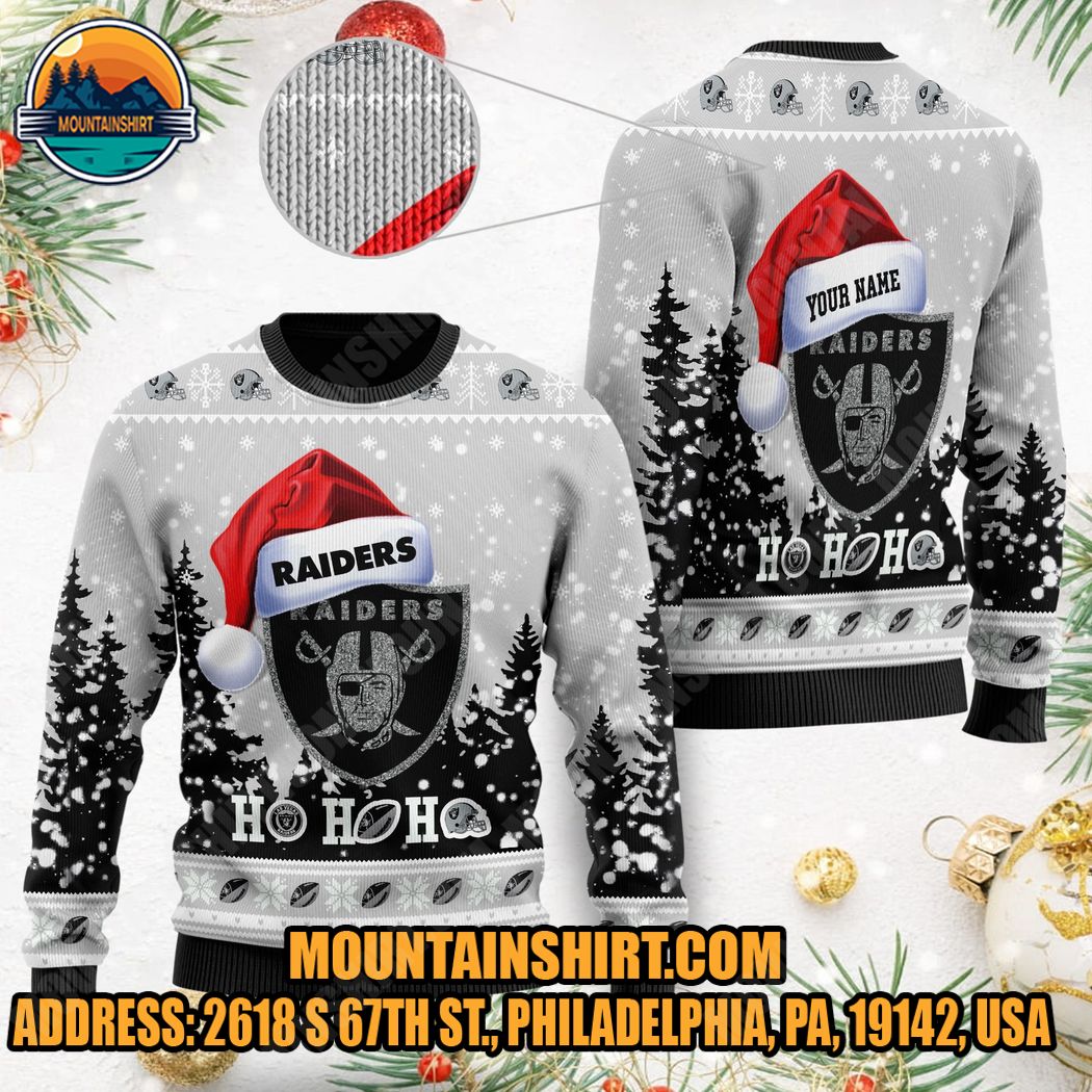 Custom NFL Las Vegas Raiders Ugly Christmas Sweater Grinch Drink